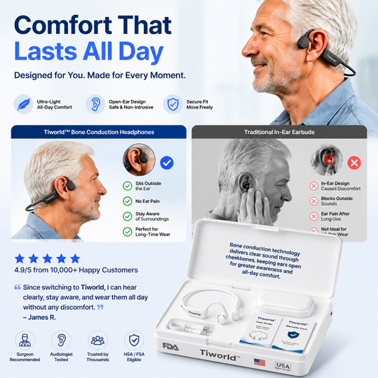 🔥 Final 2 Hours : Only Limited Stock Left🏆𝗧𝗶𝘄𝗼𝗿𝗹𝗱™ Bone Conduction Smart Hearing Headphones (Mayo Clinic Recommended)